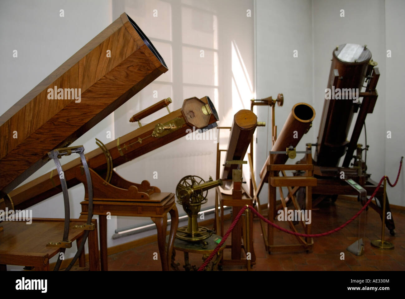 Antike Teleskope, Museo Galileo, Florenz Stockfoto