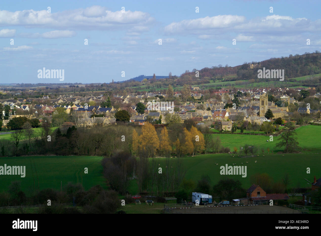 Broadway-Dorf in Cotswolds Hills, England Stockfoto