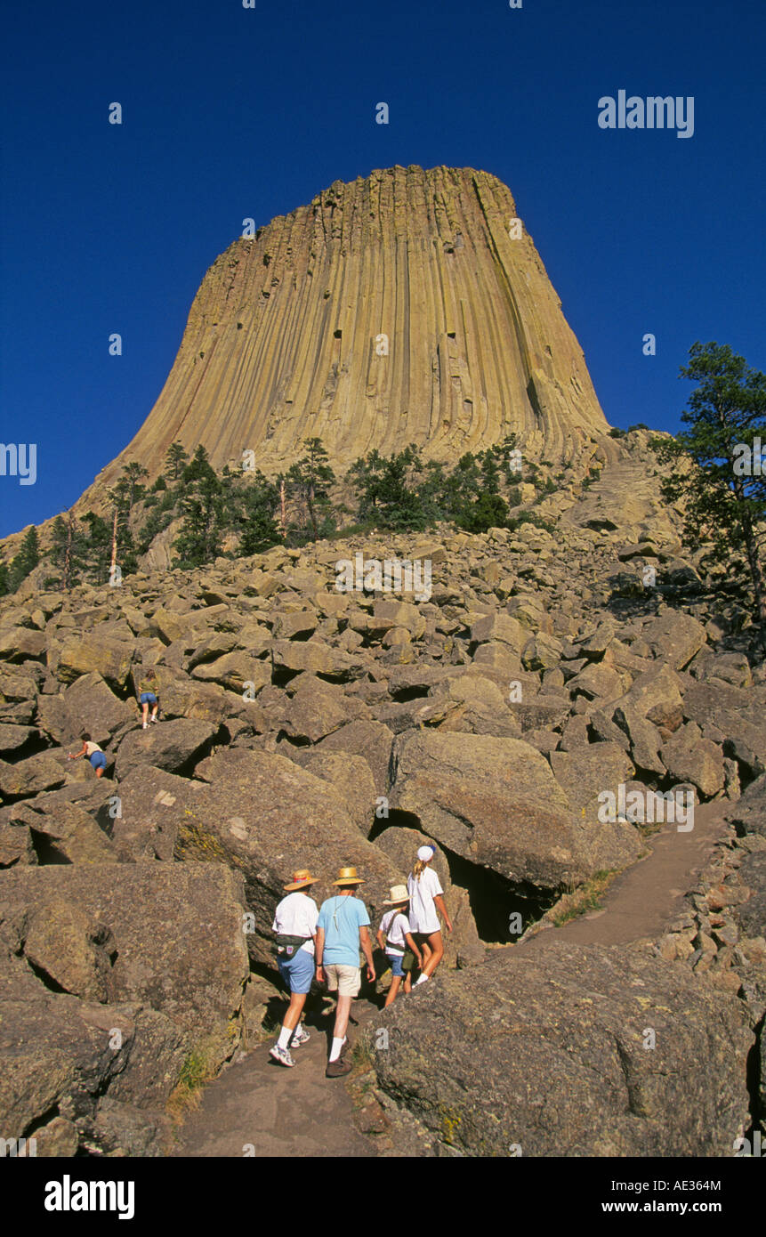 Eine Ansicht der Teufel s Tower National Monument im östlichen Wyoming Stockfoto