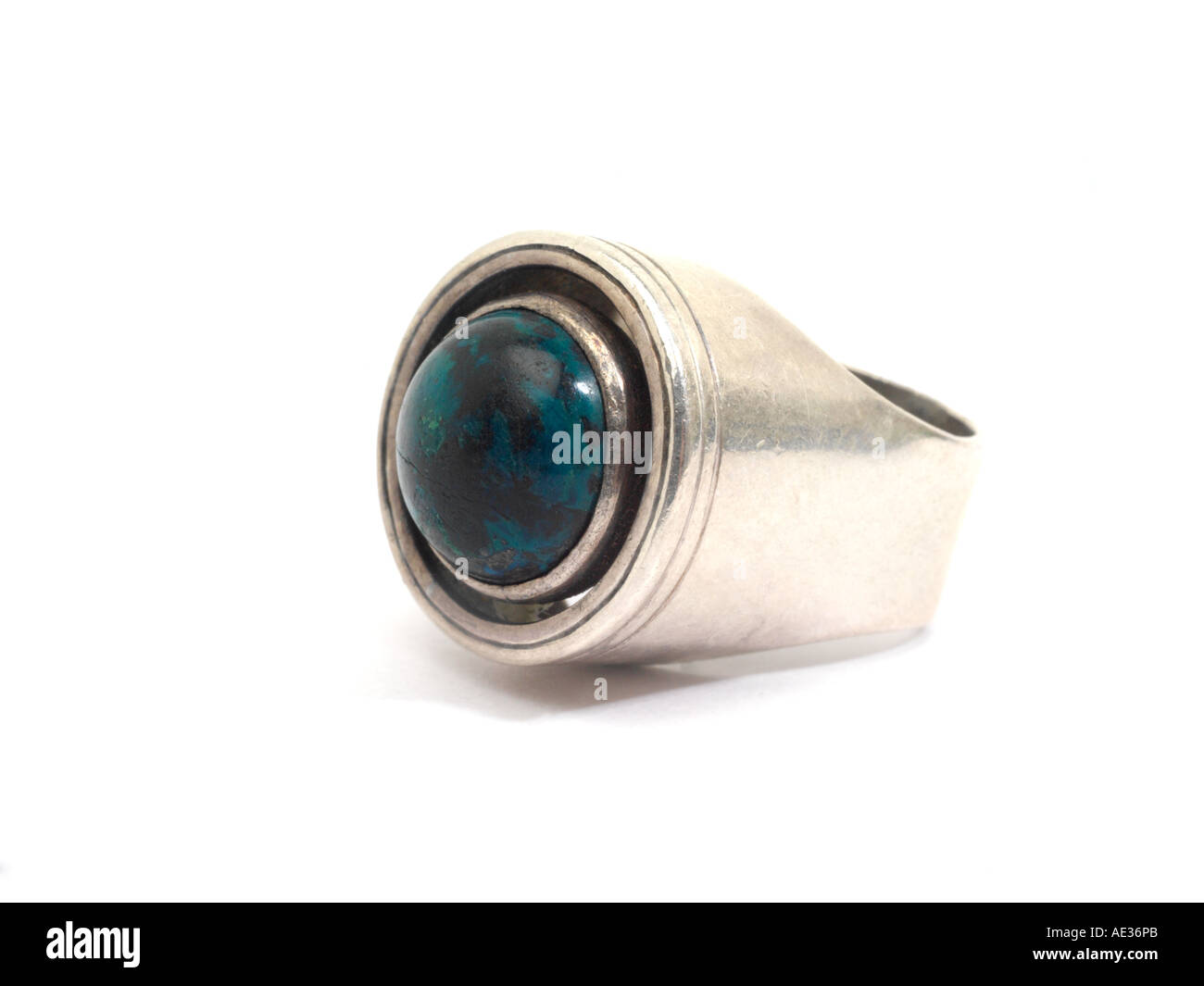 Ring mit Malachit Stockfoto