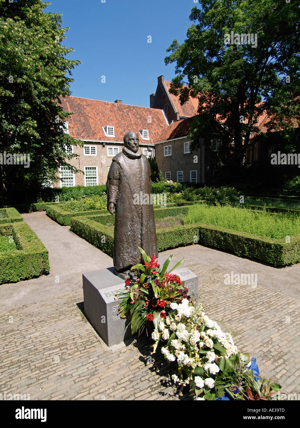 William der Stille Prinz von Orange stehen in den Prinsenhof, wo er ermordet im Jahre 1584 wurde, Delft Niederlande Stockfoto