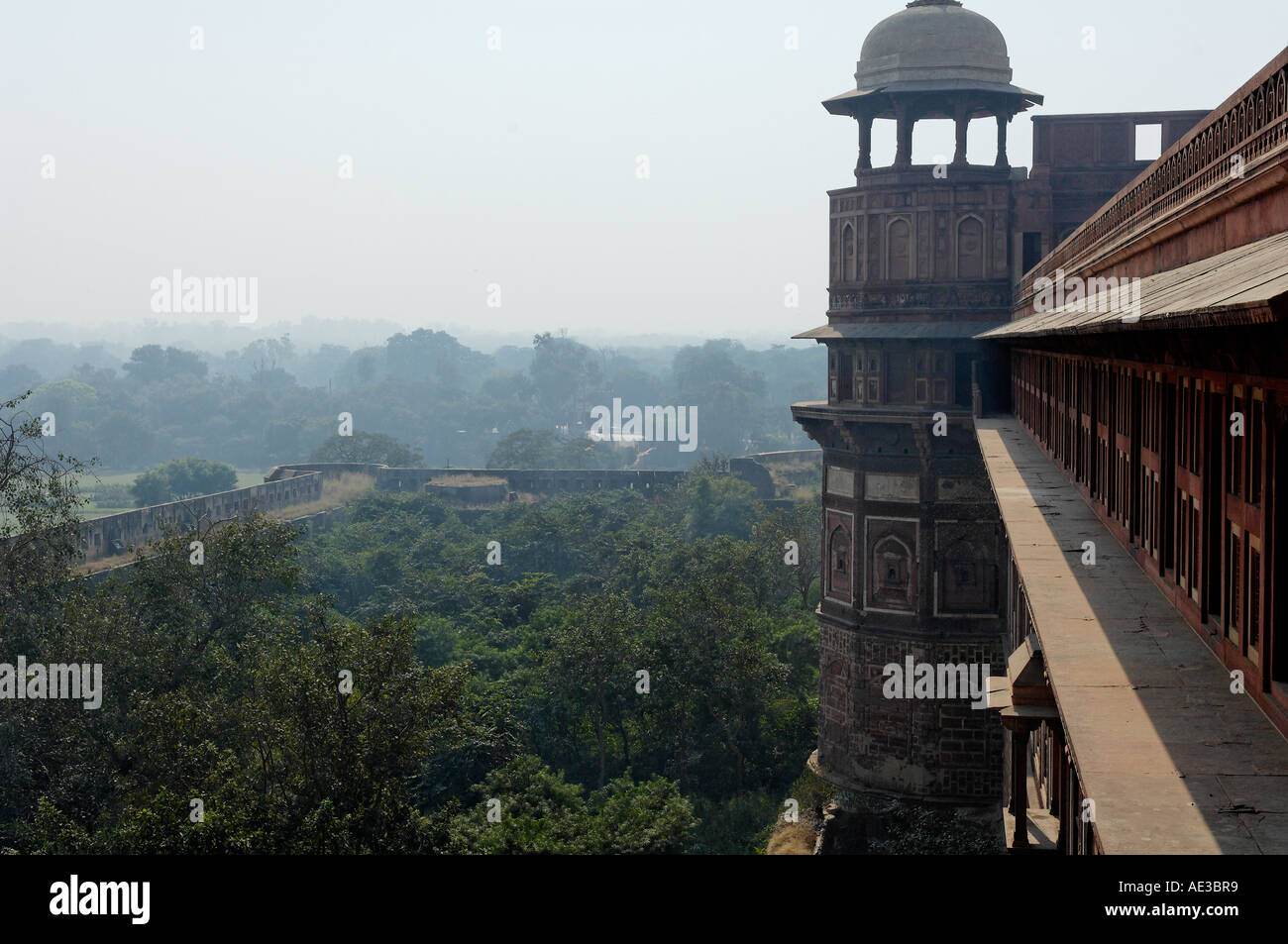 Ecke Türmen, Red Fort Agra Stockfoto