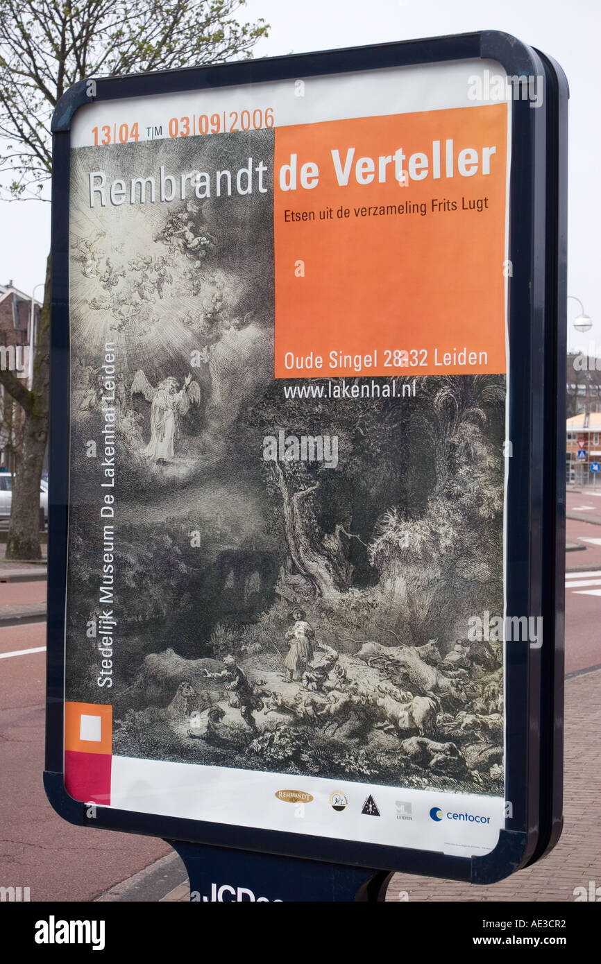 Rembrandt-Ausstellung-Poster-Leiden-Niederlande Stockfoto