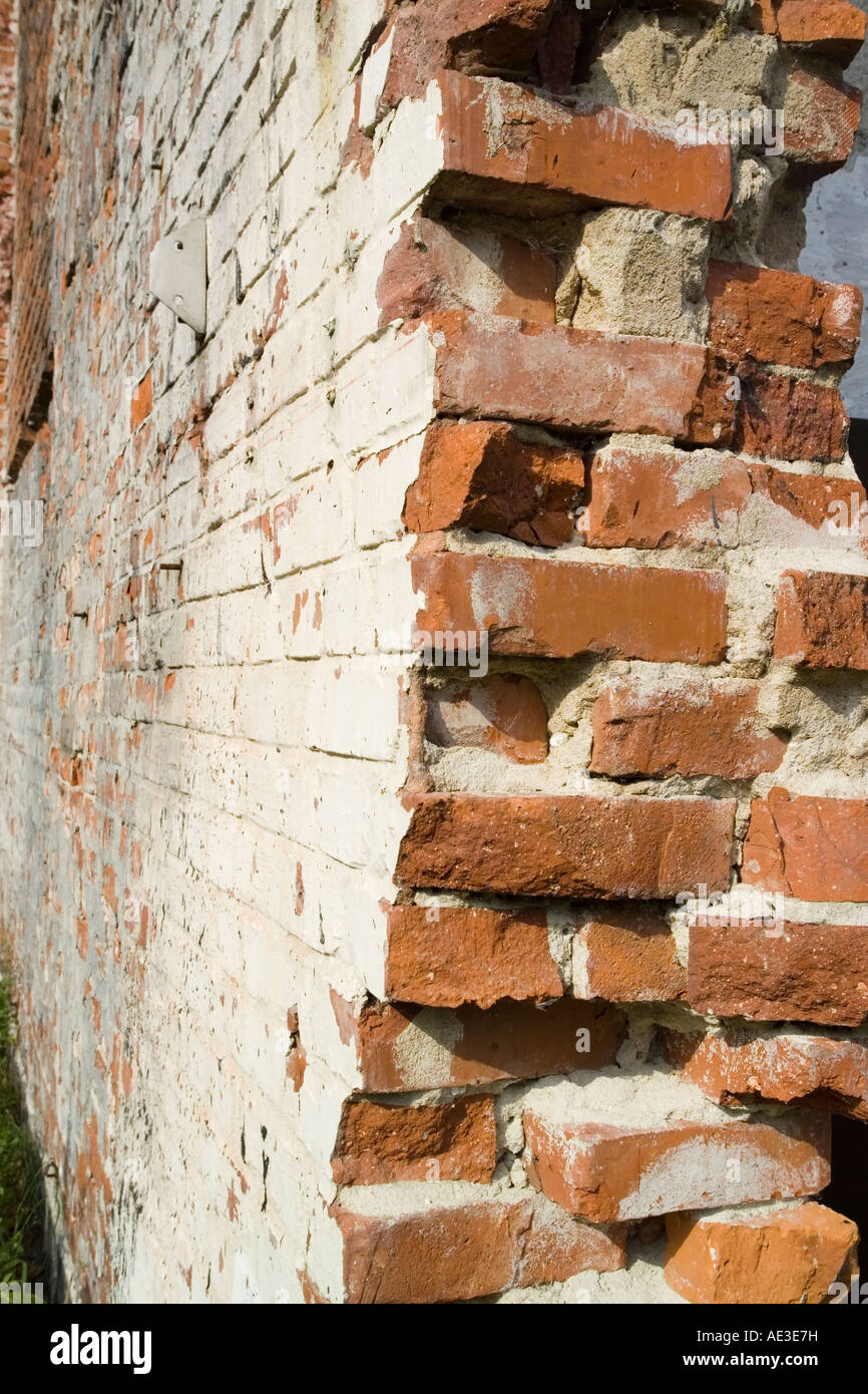 zerkleinerten Wand Stockfoto