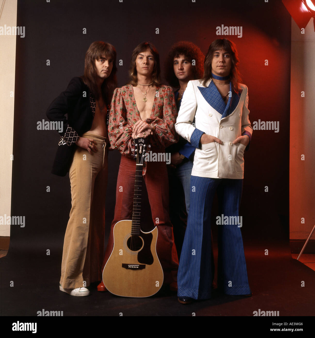 SMOKIE 1970er Jahre UK-Gruppe mit Chris Norman Holding Gitarre Stockfoto