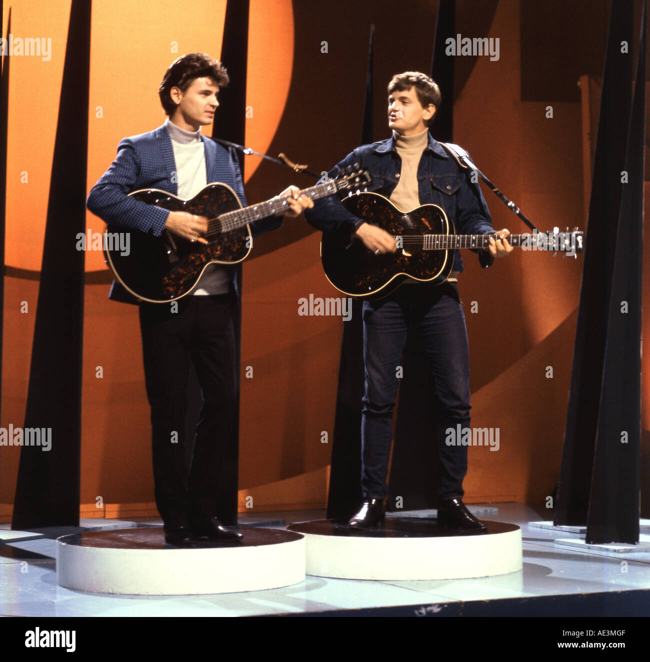 Don EVERLY BROTHERS auf der linken Seite und Phil in den 1960er Jahren Stockfoto