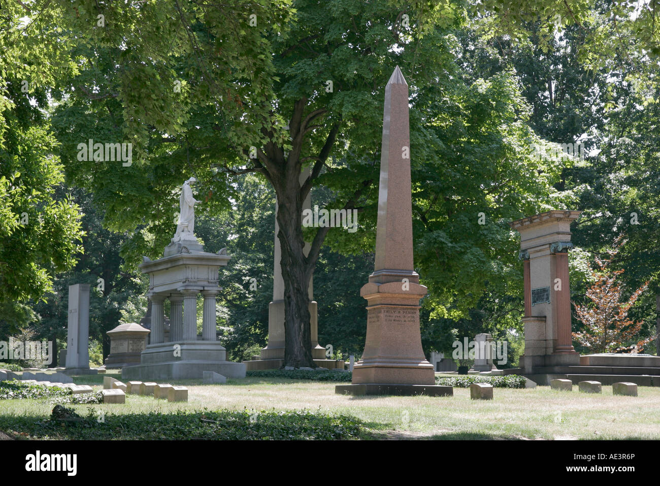 Ohio Cuyahoga County, Cleveland, Lake View Cemetery, Gedenkgrabsteine, Gräber, Grabstätten, OH070730063 Stockfoto