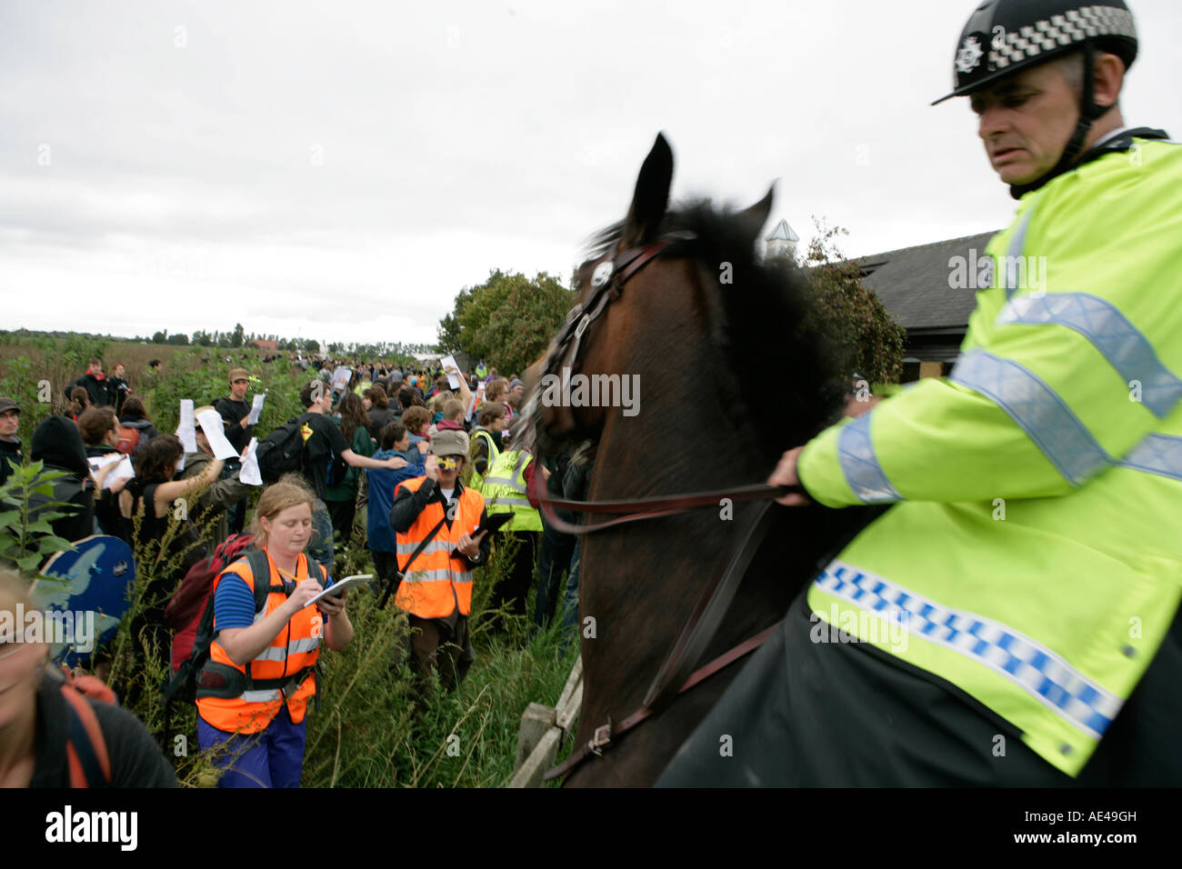Climate Change Demonstranten im Klima-Camp Stockfoto