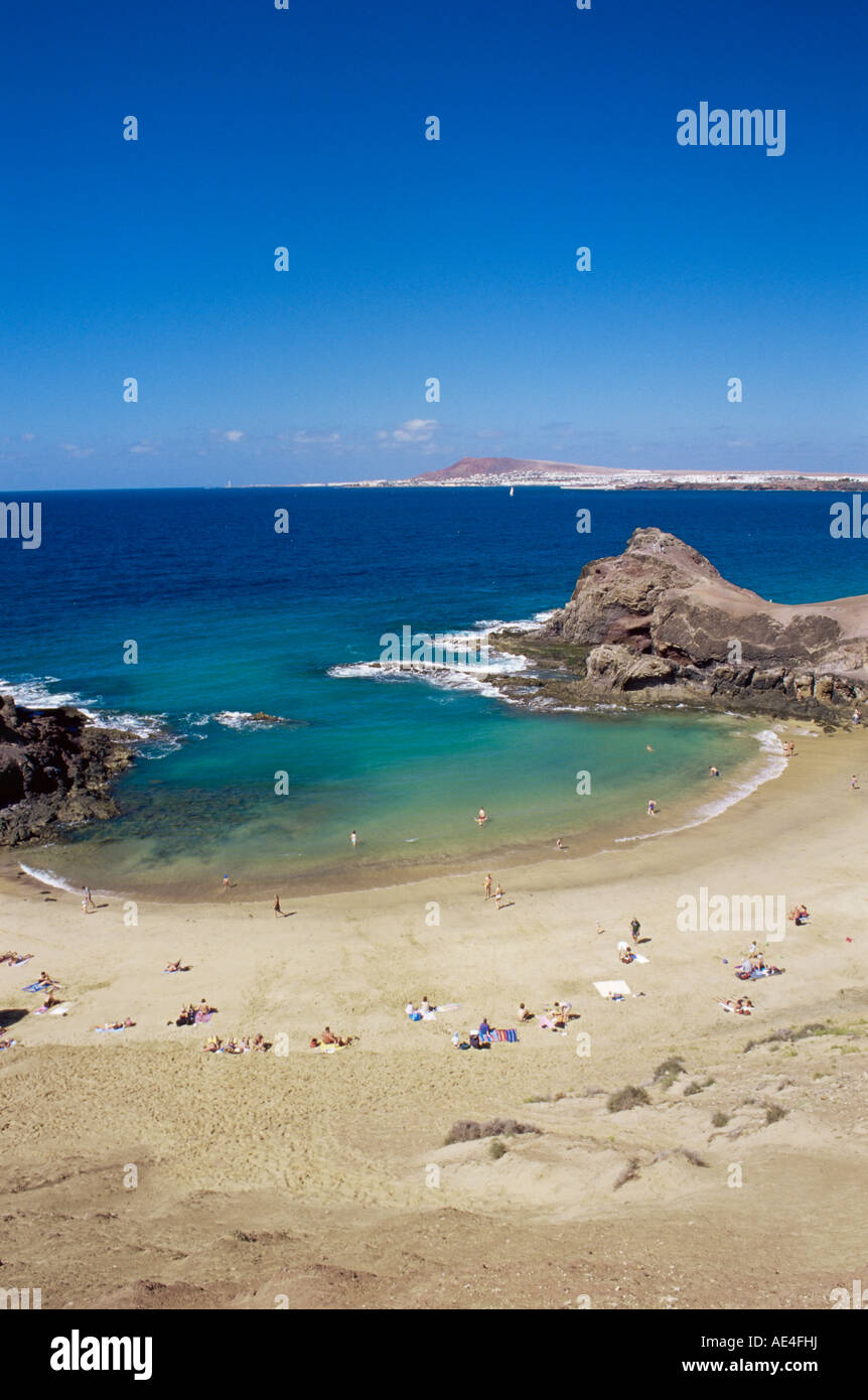 Papagayo Strand, Lanzarote, Kanarische Inseln, Spanien, Atlantik, Europa Stockfoto