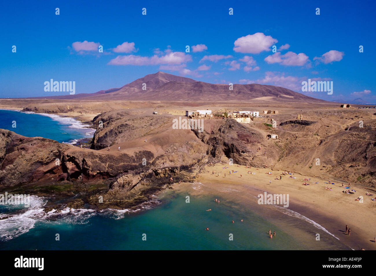 Papagayo-Strand und Küste, Lanzarote, Kanarische Inseln, Spanien, Atlantik, Europa Stockfoto