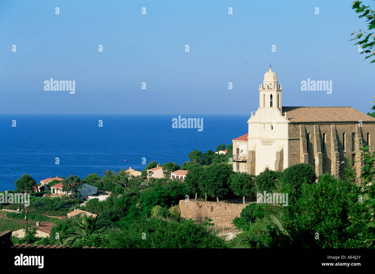 Griechische Kirche, Cargese, Korsika, Frankreich, Mittelmeer, Europa Stockfoto