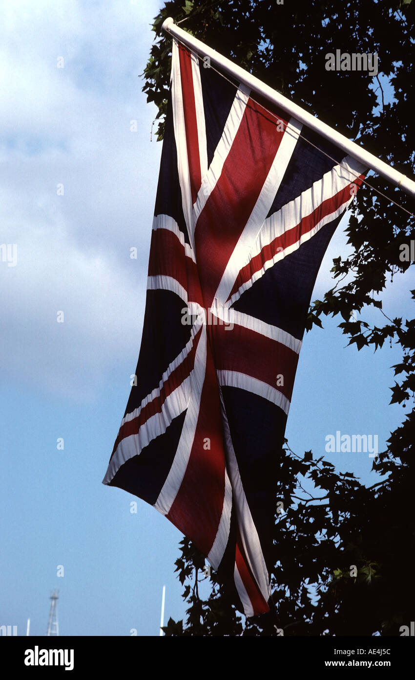 Britische Flagge Gösch Stockfoto