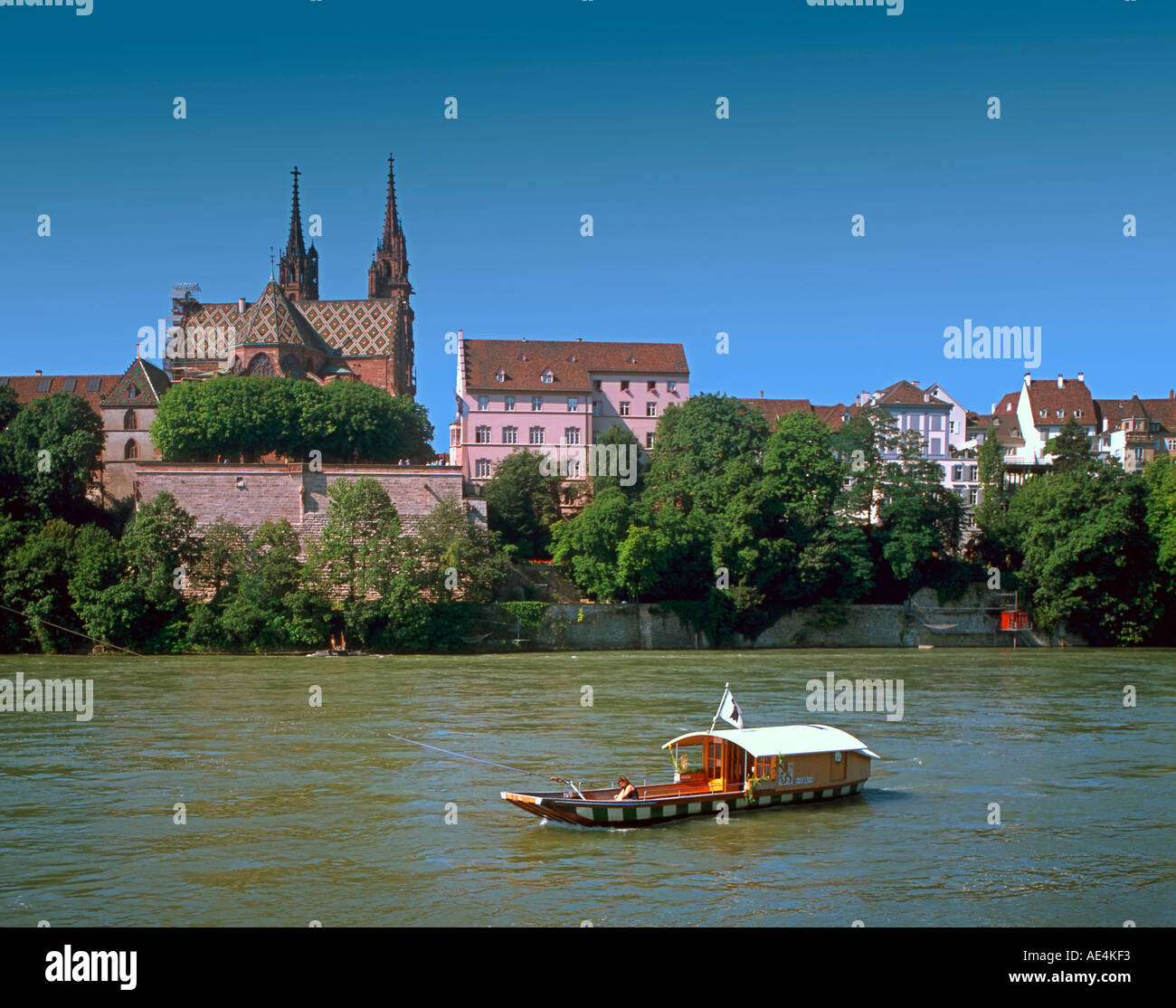 der Schweiz Ballen Rhein-Fähre-Kathedrale Stockfoto