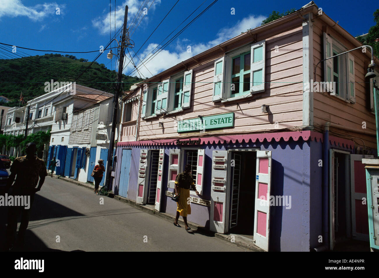 Hauptstraße, Road Town, Tortola, British Virgin Islands, West Indies, Karibik, Mittelamerika Stockfoto