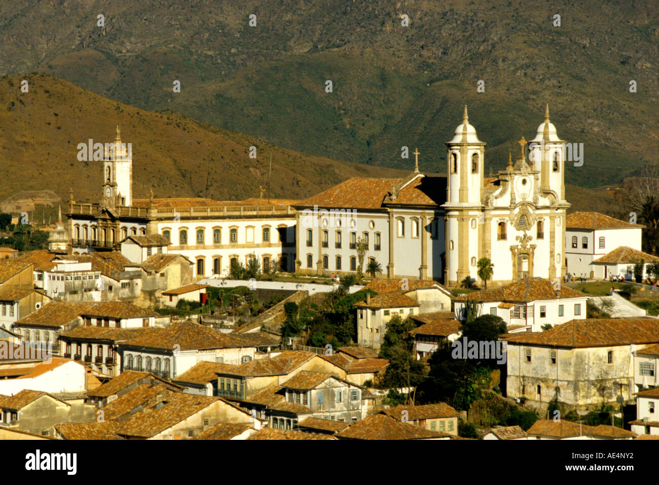 Kathedrale in den historischen Bergbau Ouro Preto, ein UNESCO-Welterbe in Brasilien. Stockfoto