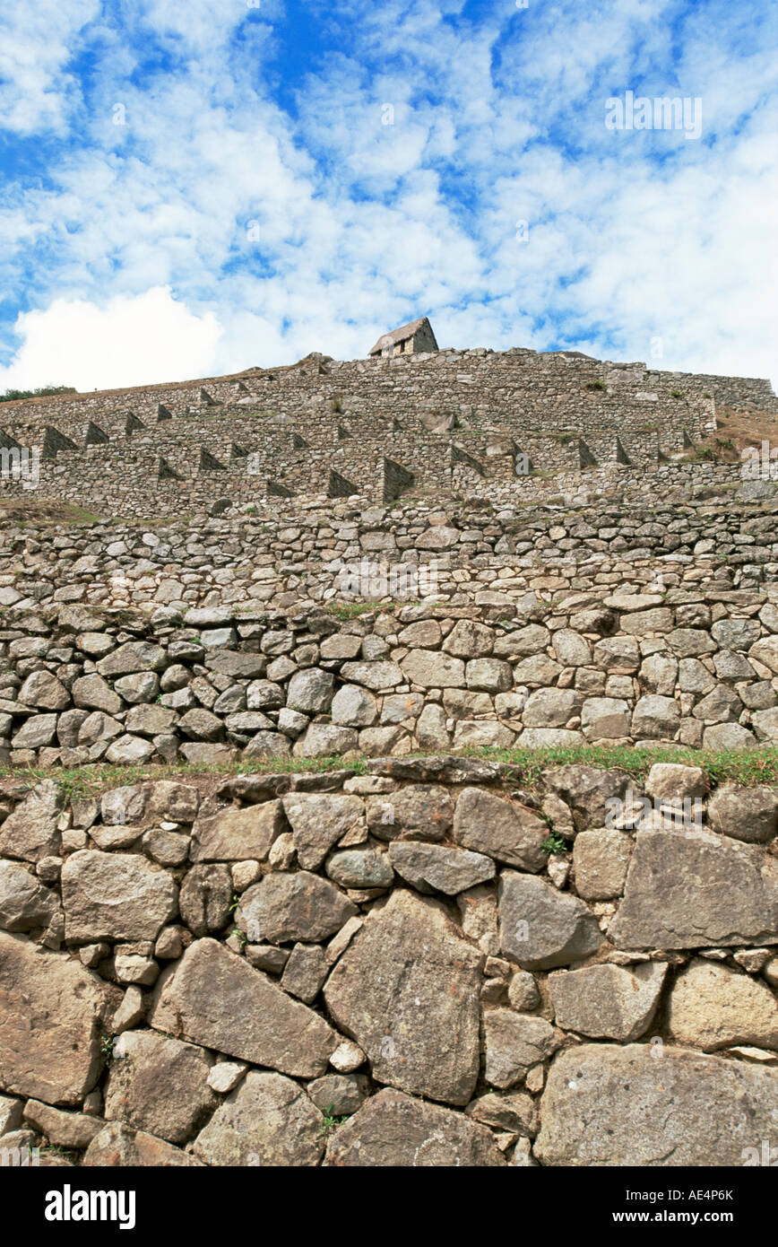 Inka-Ruinen morgens Licht, Machu Picchu, UNESCO-Weltkulturerbe, Urubamba Provinz, Peru, Südamerika Stockfoto