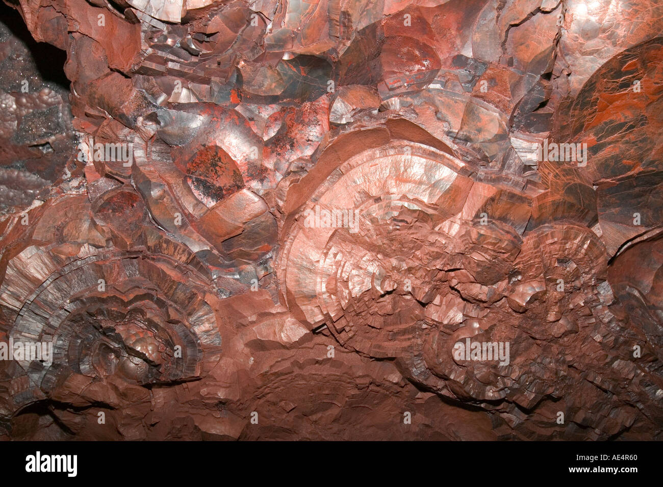 Niere Erzlagerstätten der Hämatit in Florenz Mine Egremont Cumbria mir die letzten Arbeiten Tiefe Eisenerz in Westeuropa Stockfoto