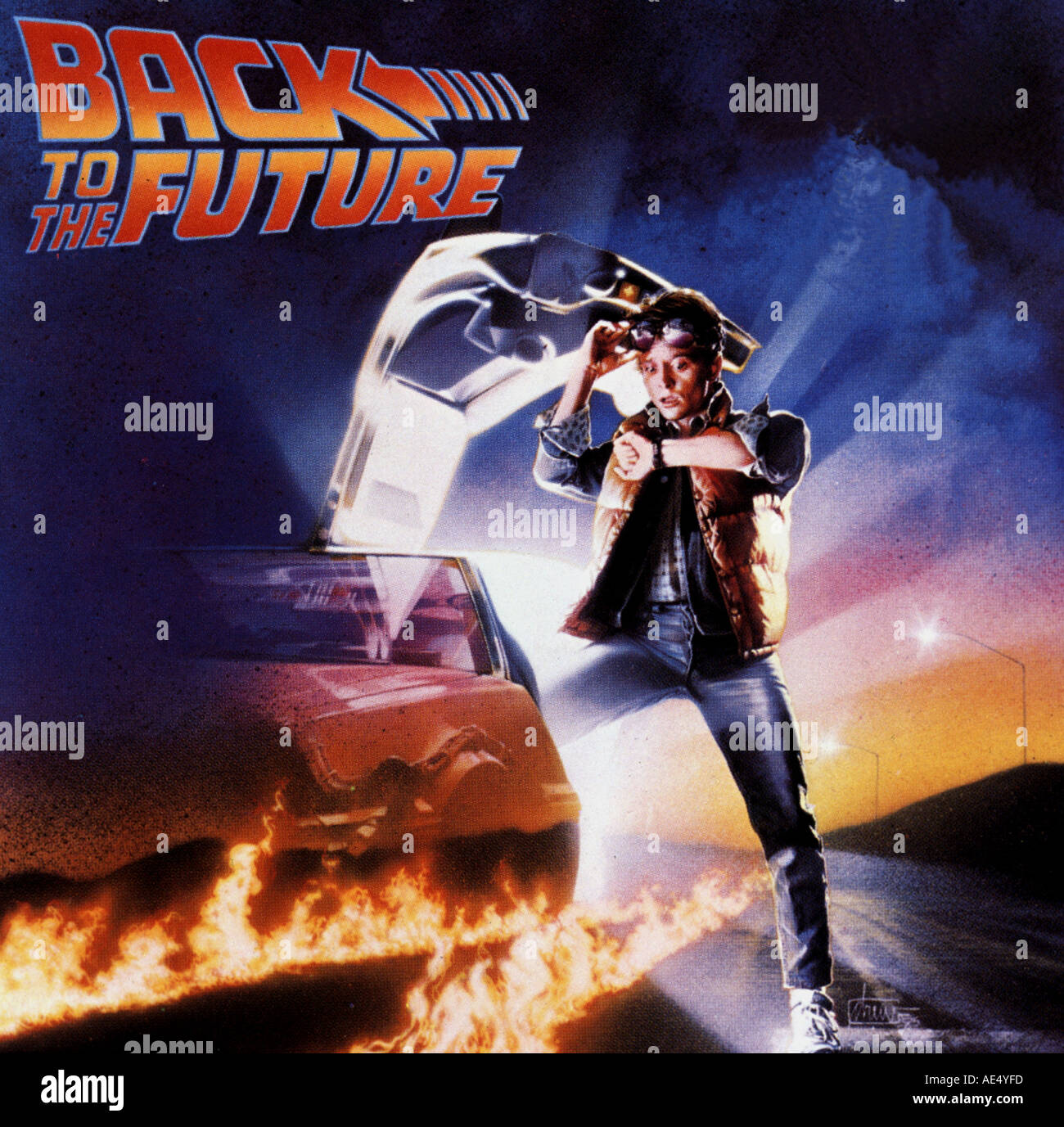 BACK TO THE FUTURE-Plakat von dem 1985 Film mit Michael J Fox Stockfoto