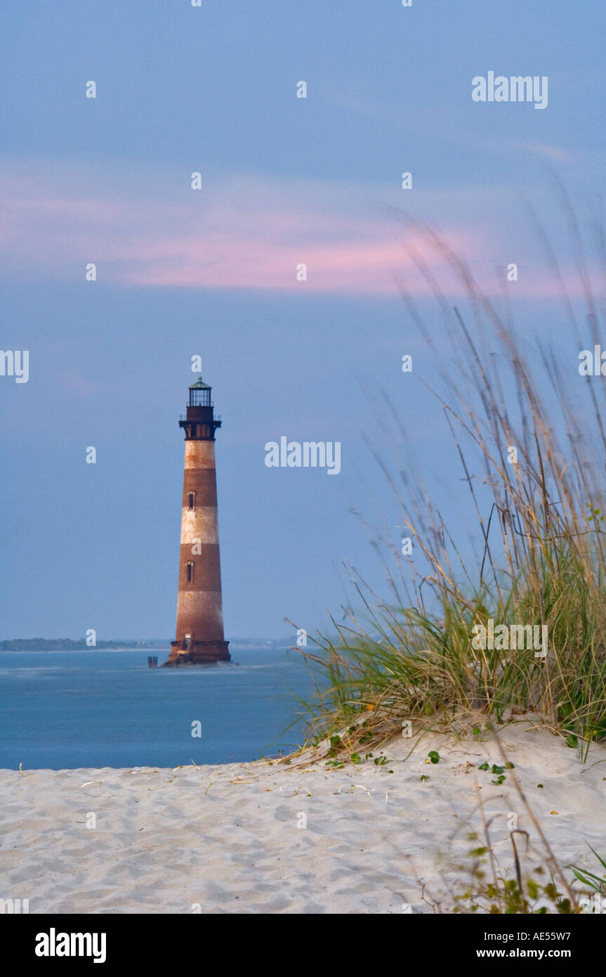 Abendlicht auf Morris Island Lighthouse Charleston South Carolina Stockfoto