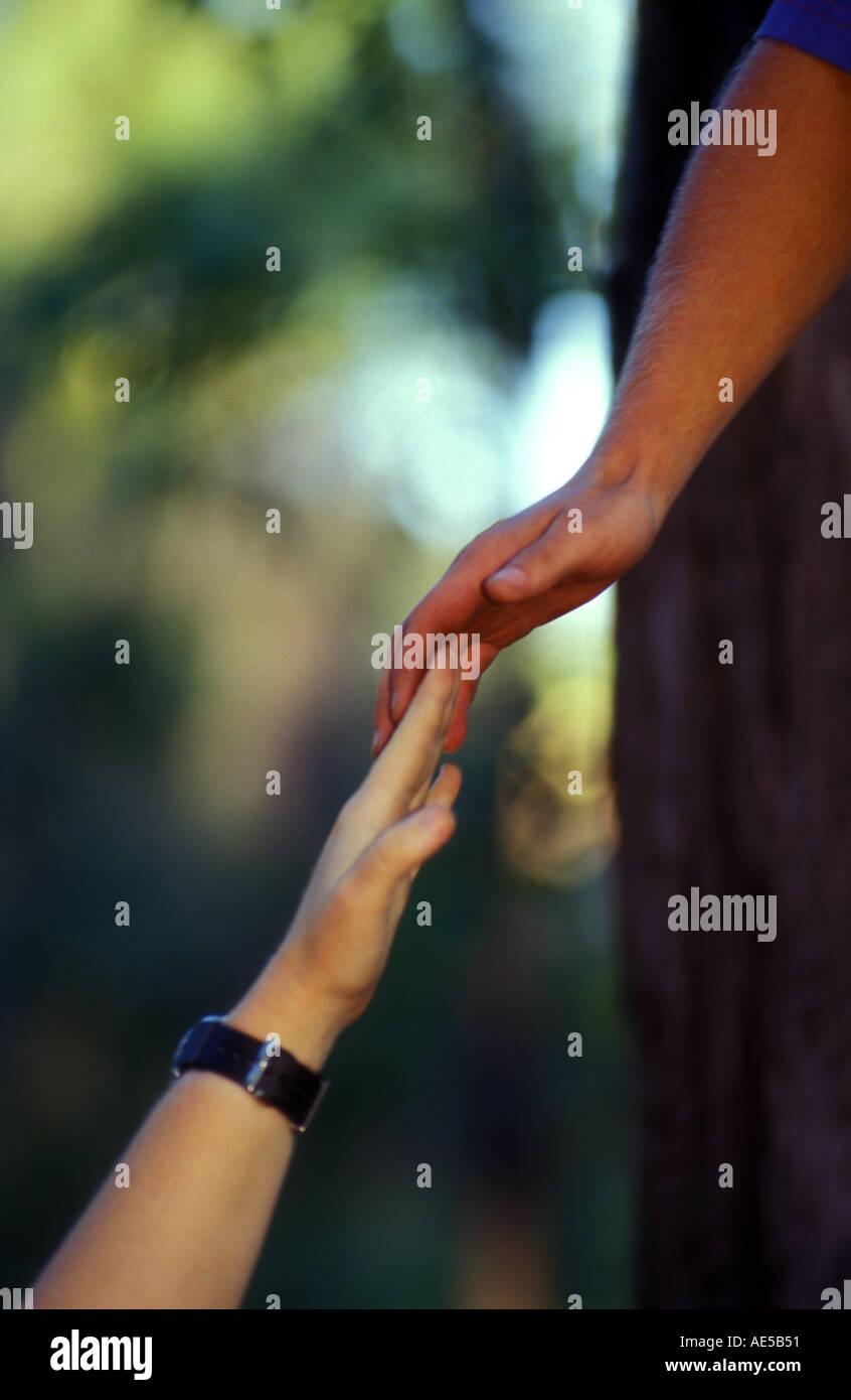Fingerspitze Touch Vertrauen Übung 1724 Stockfoto