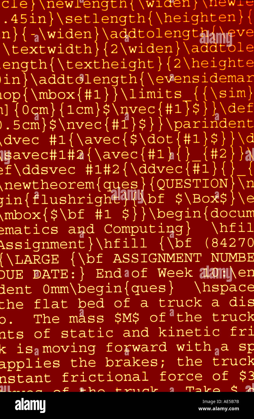 Wissenschaft Physik Text html-Abstrakt rot Farbe 1704 Stockfotografie -  Alamy