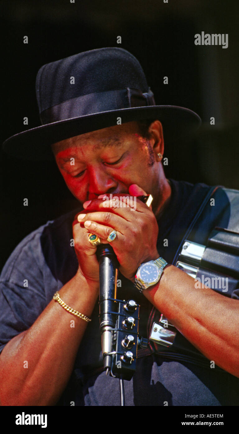 JOHNNY MARS SINGT MONTEREY BAY BLUES FESTIVAL KALIFORNIEN Stockfoto