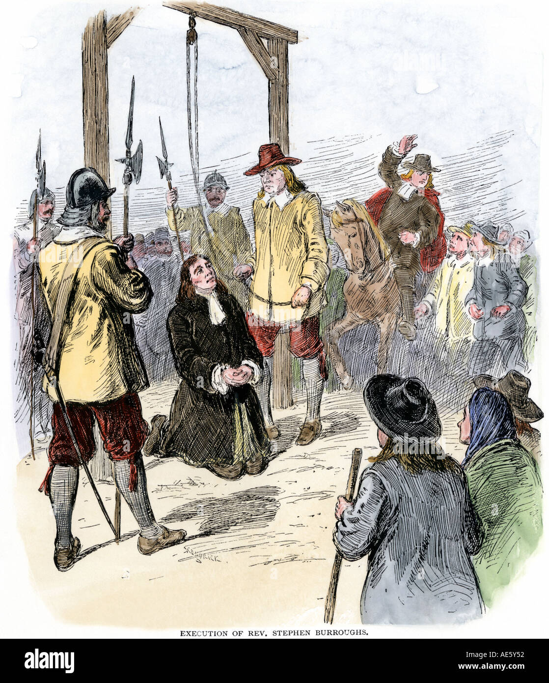 images Salem Witch Trials Hanging https www alamy de ausfuhrung von reverend stephen burroughs von wells maine fur hexerei salem ma 1692 hand farbige holzschnitt image4433745 html