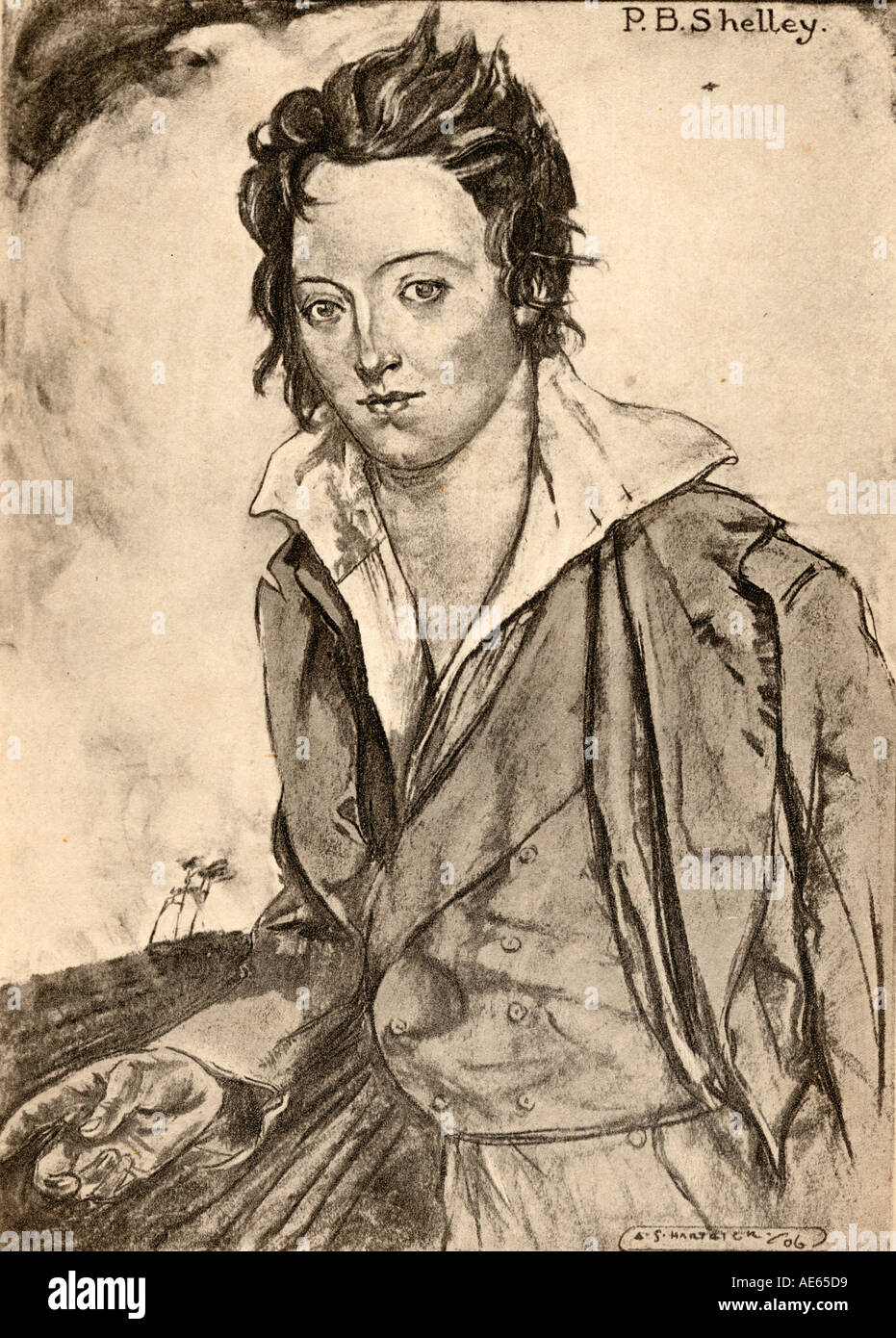 Percy Bysshe Shelley, 1792-1822 englischen romantischen Dichter, Dramatiker, Essayist und Romancier. Stockfoto