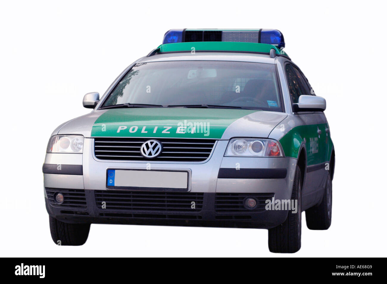 Polizei Streifenwagen der uniformierten Polizei Ausschneiden Stockfoto