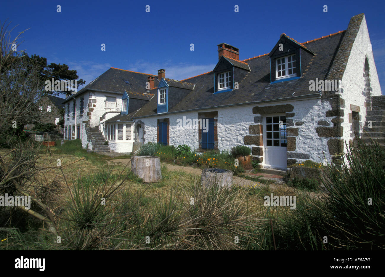 Frankreich Normandie Basse Normandie Insel Chausey Haus des berühmten Maler Marin Marie Stockfoto