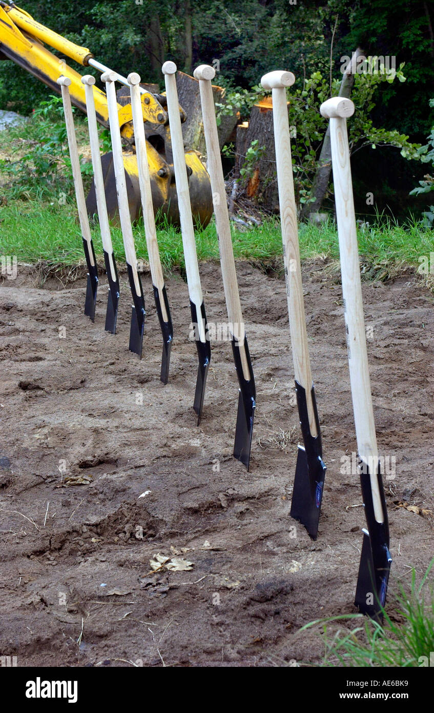 Pik markieren einen Platz auf einer Baustelle Stockfoto