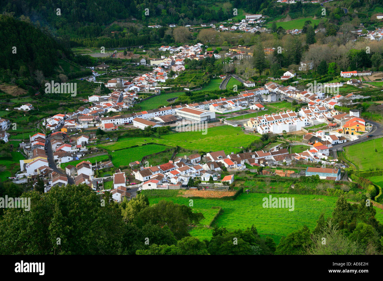 Dorf von Furnas auf Sao Miguel Island, Azoren, Portugal Stockfoto