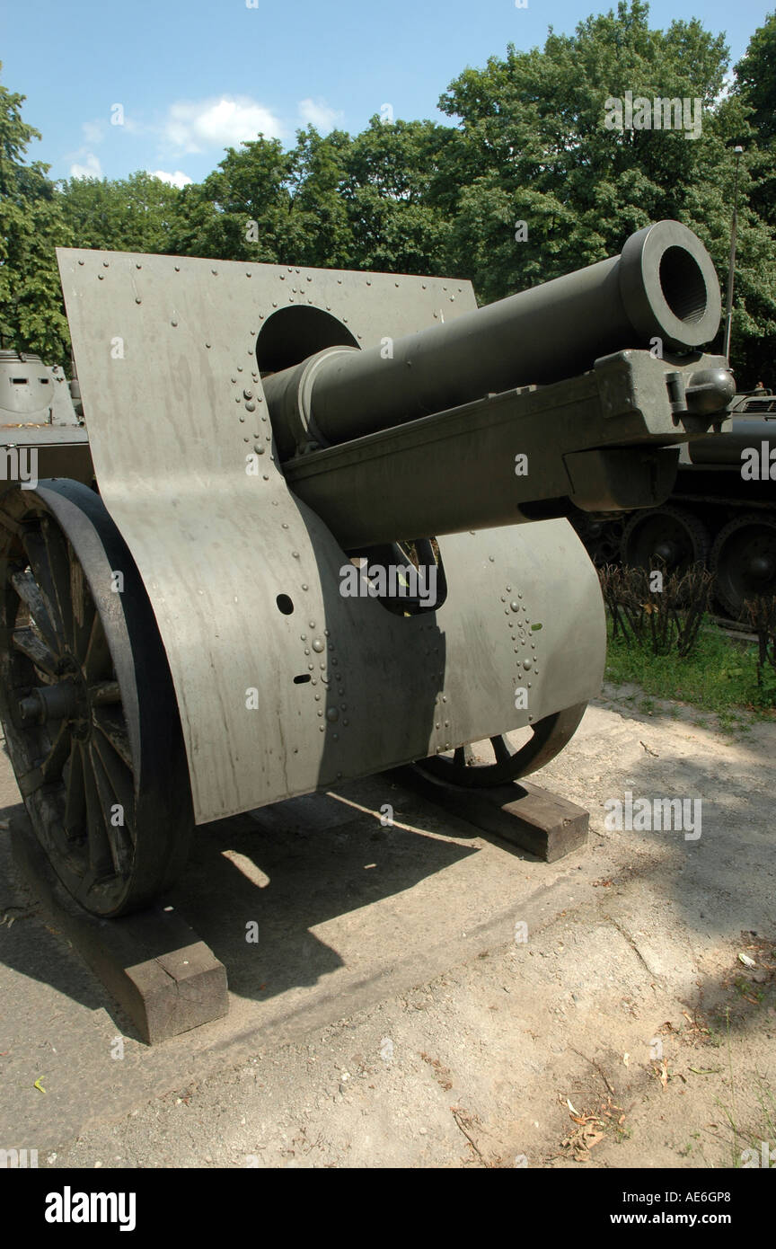 Französische Haubitze 1917 Kaliber 155 mm Stockfoto