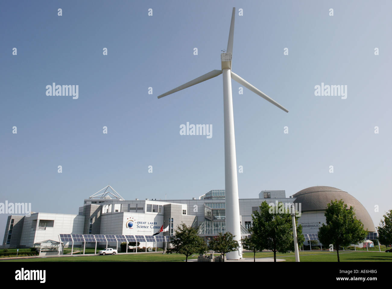 Ohio Cuyahoga County, Cleveland, Great Lakes Science Center, Zentrum, windbetriebener Stromerzeuger, OH070730007 Stockfoto