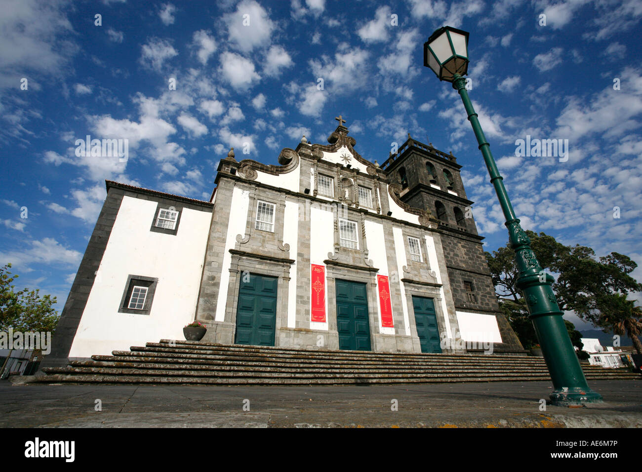 Die Kirche Nossa Senhora da Estrela. Ribeira Grande, Azoren, Portugal Stockfoto