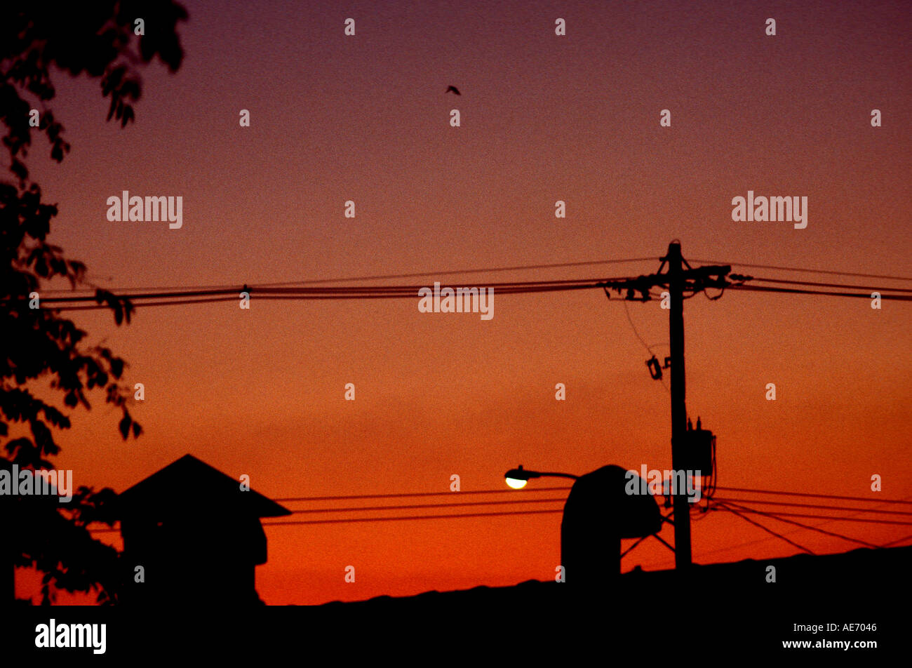 Industrielle Sonnenuntergang Stockfoto