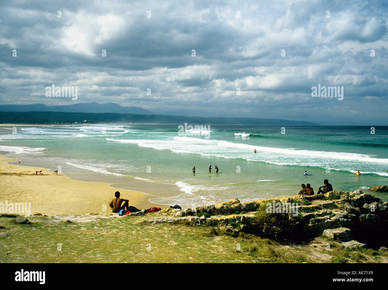 Strand des Indischen Ozeans in Plettenberg Bay, Western Cape, Südafrika Stockfoto