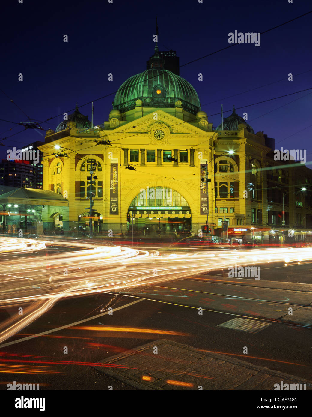 Flinders Street Station Melbourne Victoria Australien Stockfoto