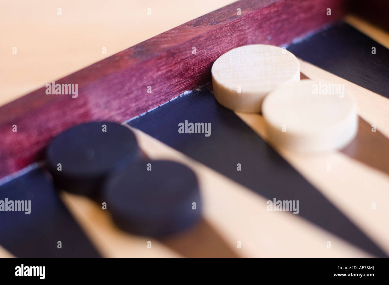 Holzbrett der alten Spiel Backgammon oder Tric trac Stockfoto