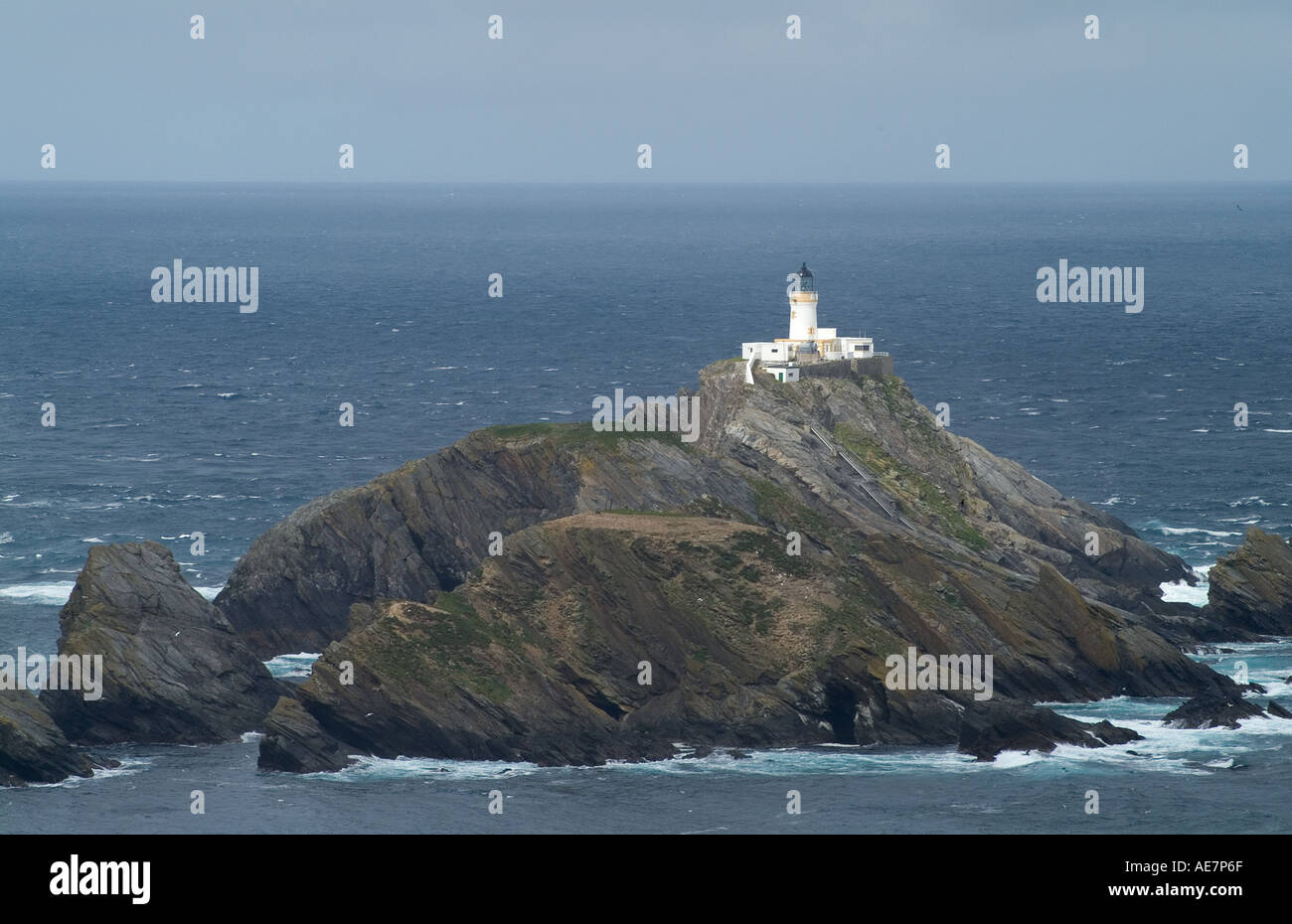 dh Herma Ness UNST SHETLAND Muckle Flugga Lighthouse Britains Shetlands schottland hermaness Inseln Meer nördlichen Inseln Stockfoto
