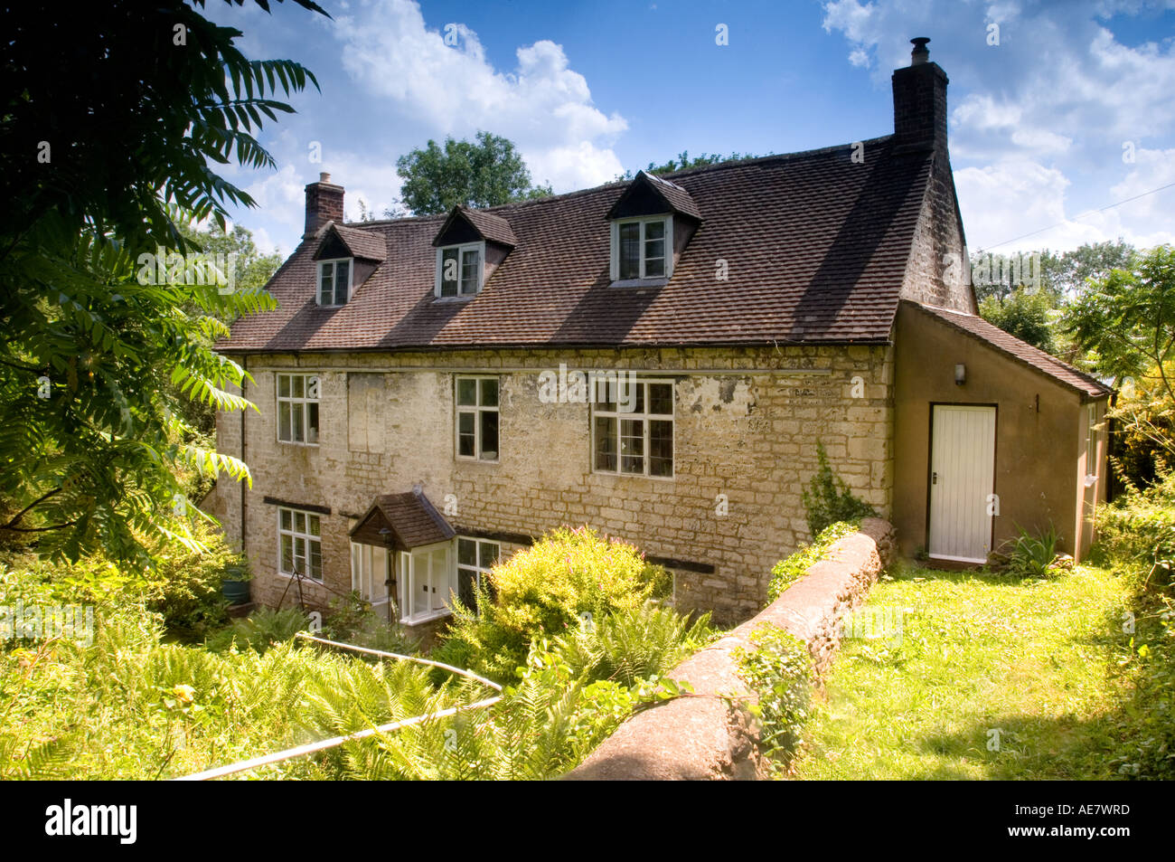 Rosebank Cottage, Slad, Gloucestershire. Haus, wo Laurie Lee wuchs und wurde zu seinem berühmten Buch "Apfelwein mit Rosie" zentrale Stockfoto