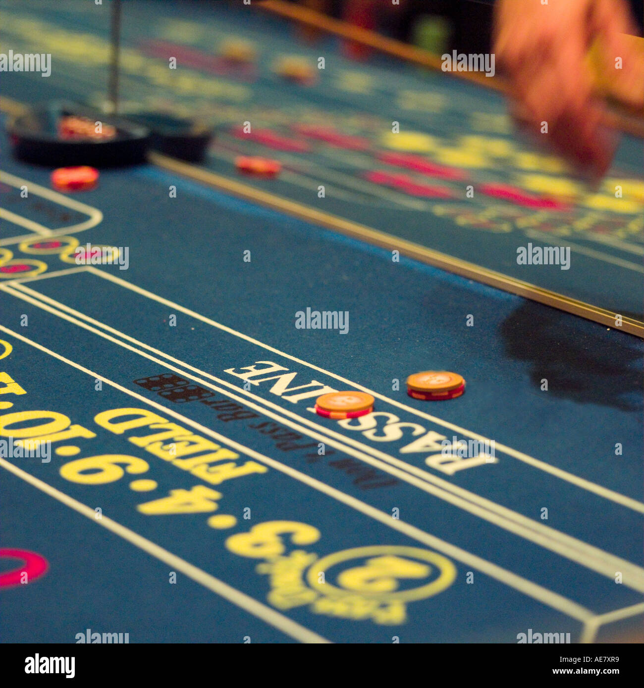 Las Vegas Casino Craps Tisch detail Stockfoto