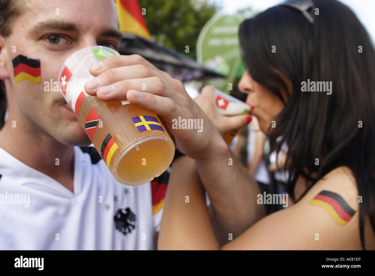 Deutsche Fußball-Fans während der WM 2006 Stockfoto