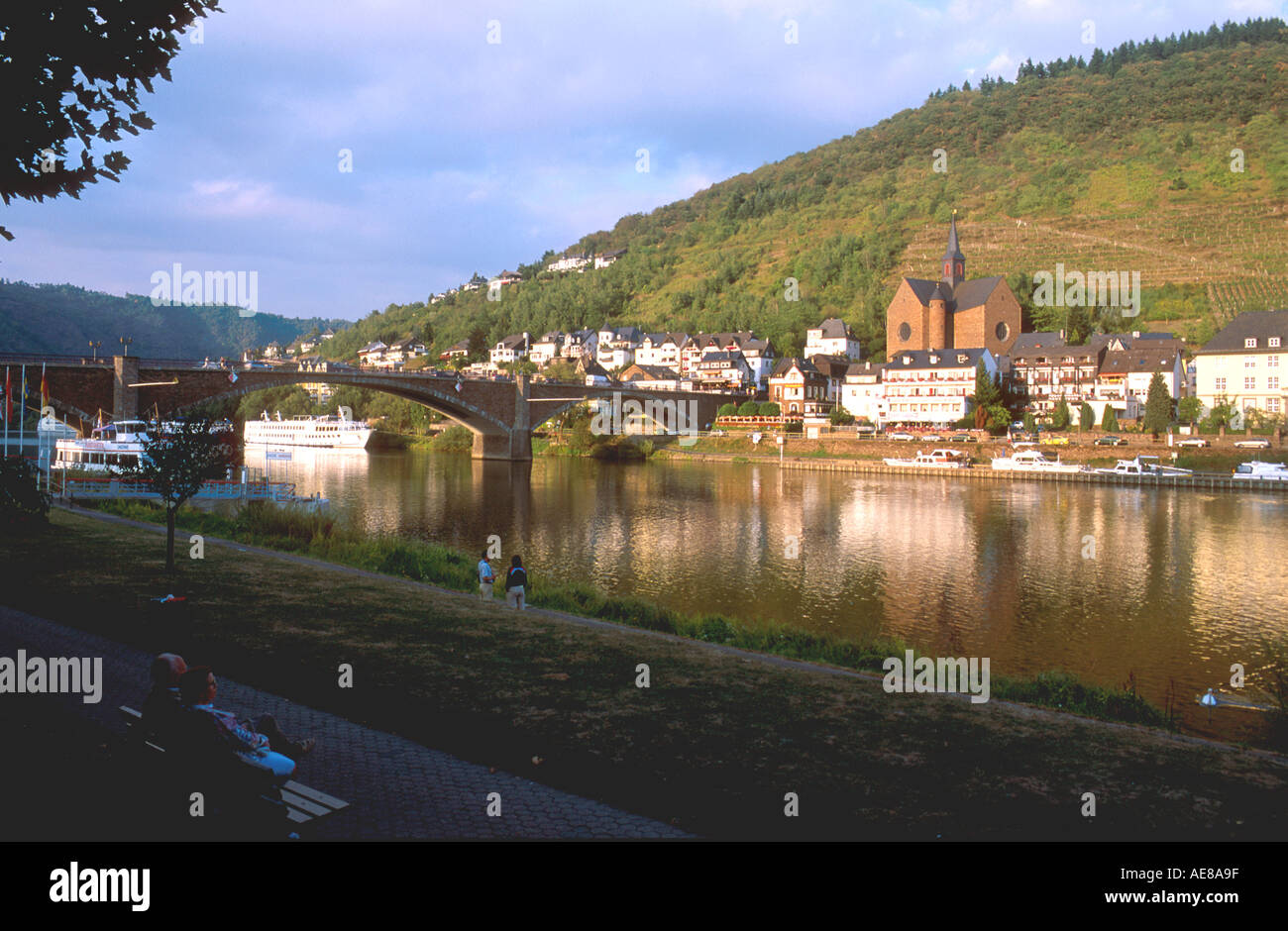 Schifffahrt auf der Mosel bei Cochem Germany Stockfoto