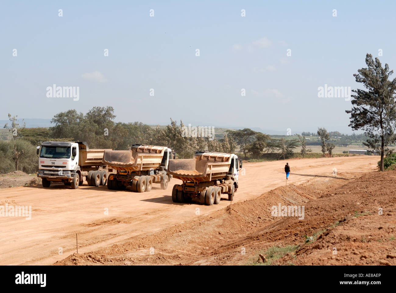 Straßenbau in Kenia in Ostafrika Stockfoto
