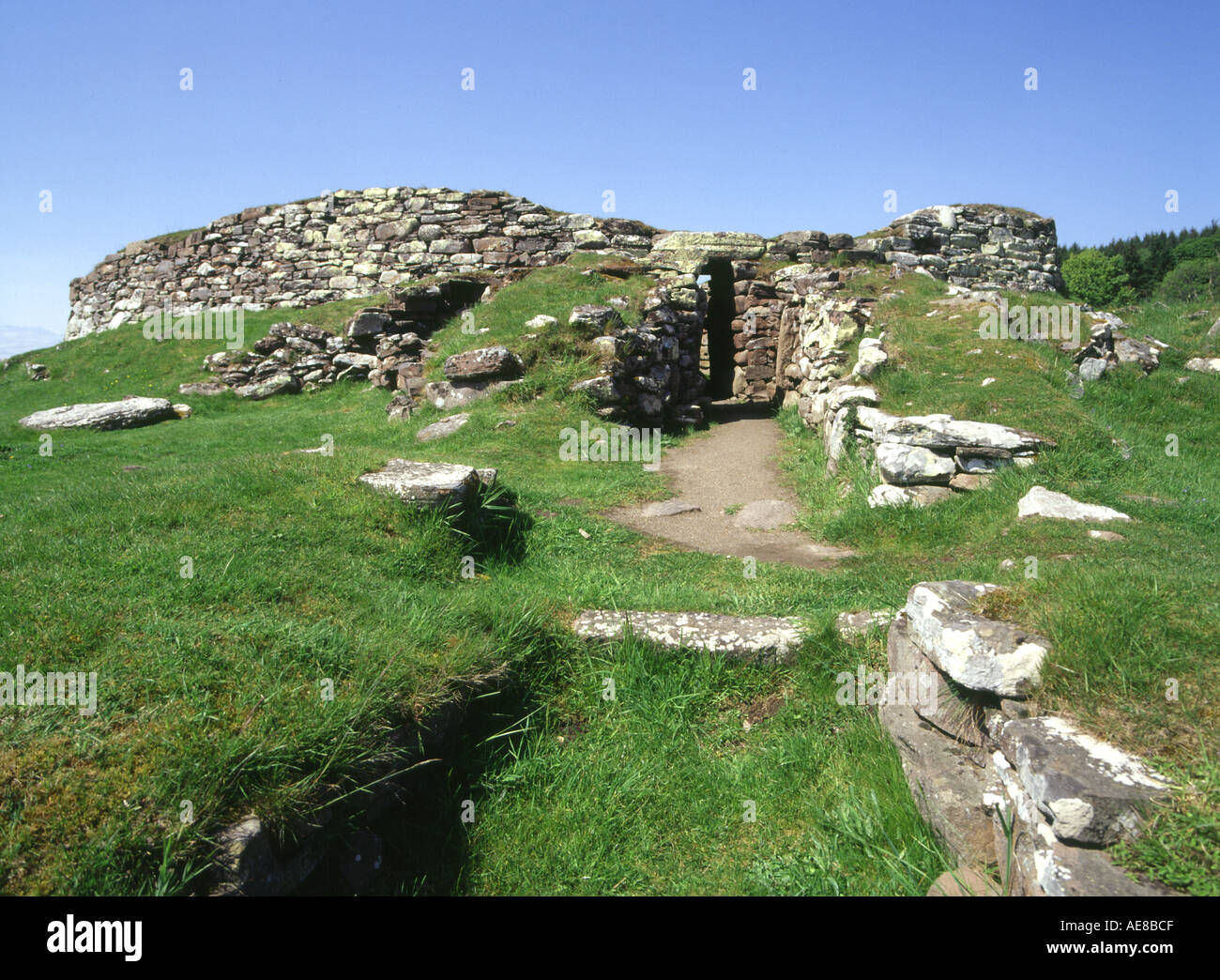dh Scottish Iron Age Broch CARN LIATH SUTHERLAND Brochs Eingang schottland Stockfoto