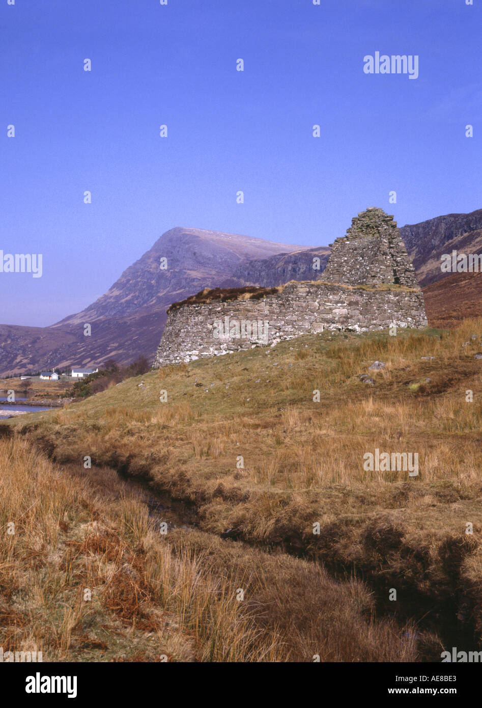 Dh Dun Dornaigil broch STRATHMORE SUTHERLAND prähistorischen Trockenmauern broch Ben Hoffnung Berg dornadilla Eisen alter Turm Stockfoto Dh Dun Dornaigil broch STRATHMORE SUTHERLAND prähistorischen Trockenmauern broch Ben Hoffnung Berg dornadilla Eisen alter Turm Stockfoto