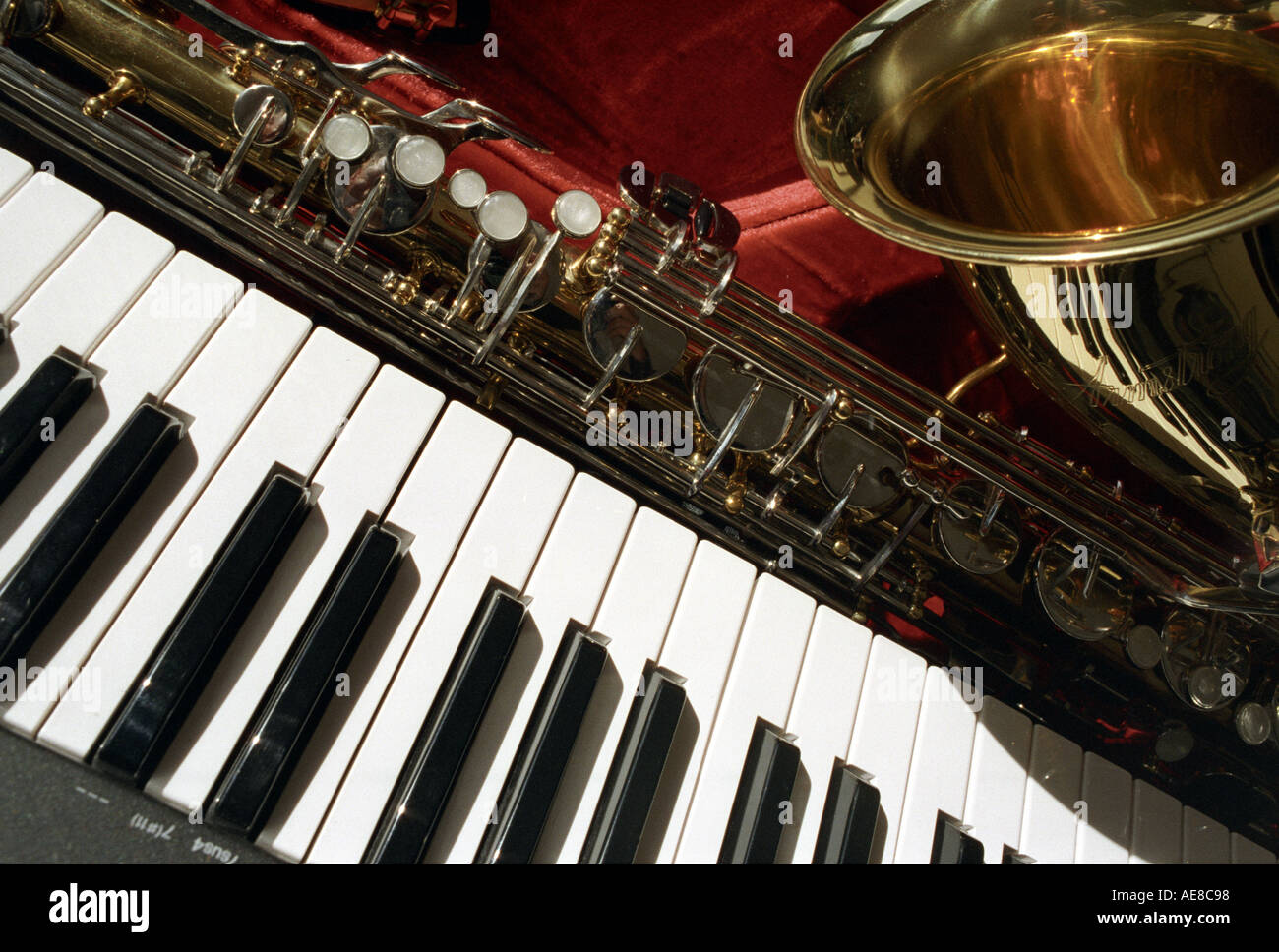 Saxophon und keyboards Stockfoto