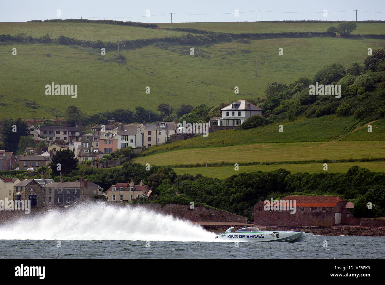 Klasse 1 Motorboot König der rasiert in Aktion bei Cawsand in Plymouth Sound Devon UK Stockfoto