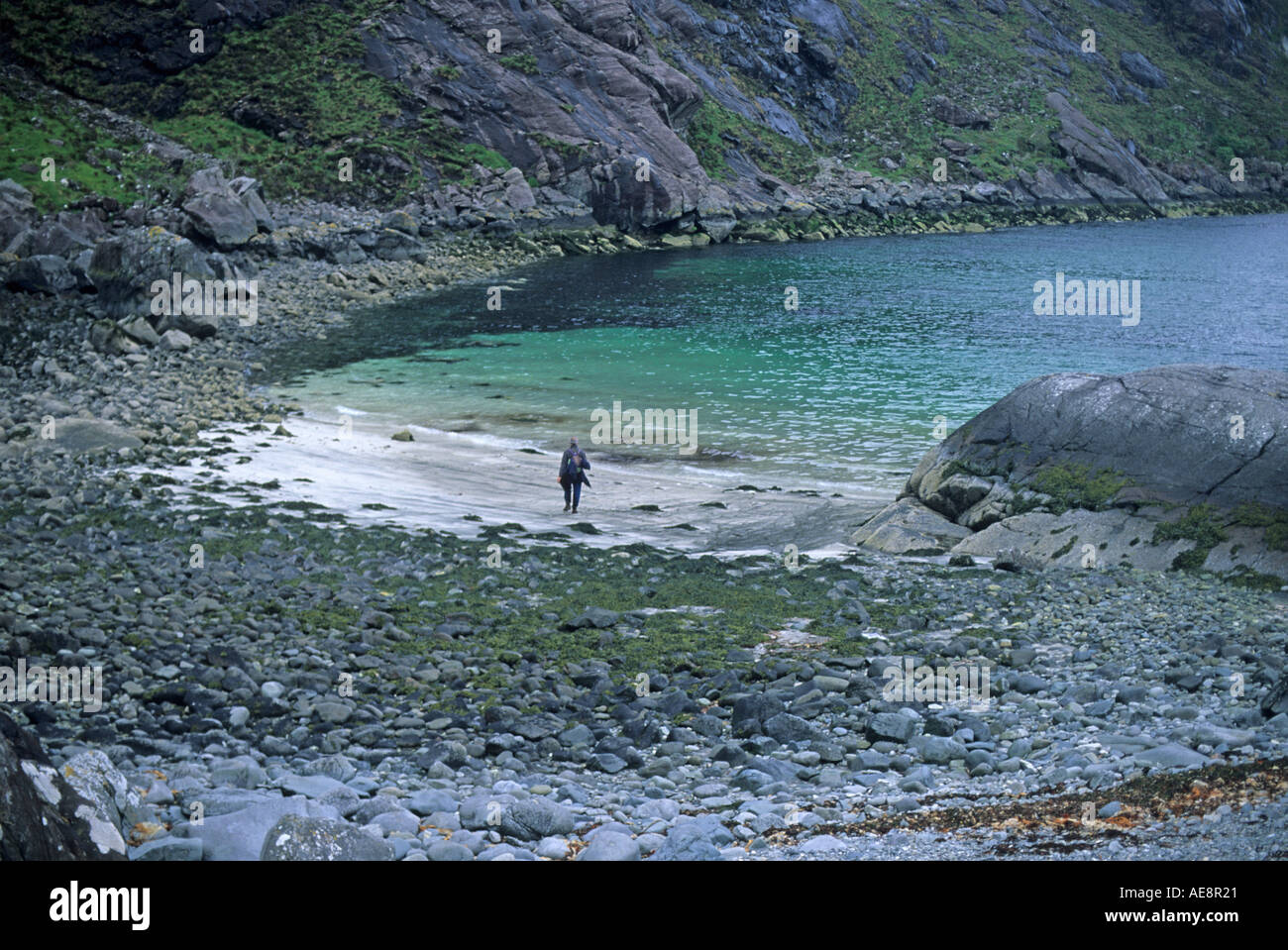 Menschenleeren Strand entlang Isle Of Skye, Schottland Stockfoto